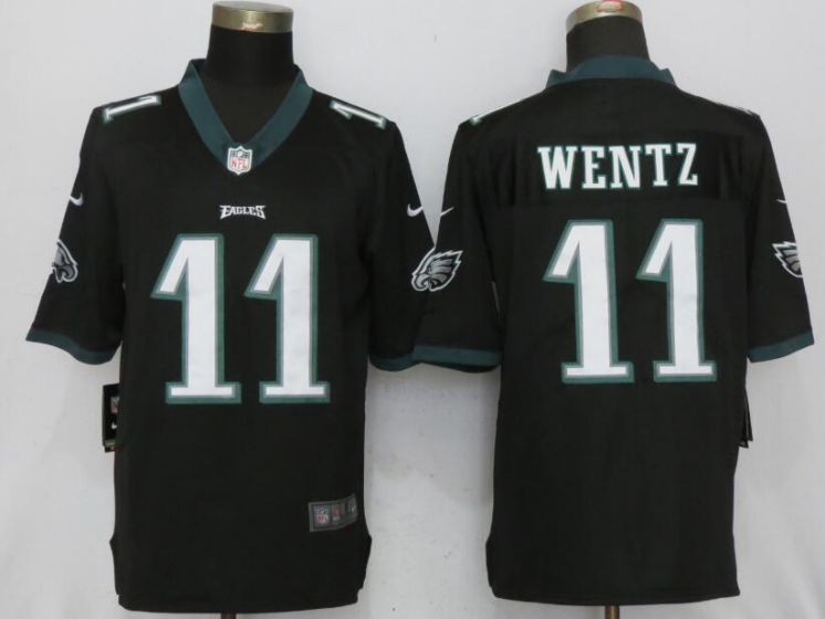 Men NFL NEW Nike Philadelphia Eagles #11 Wentz Black 2017 Vapor Untouchable Limited jersey->edmonton oilers->NHL Jersey